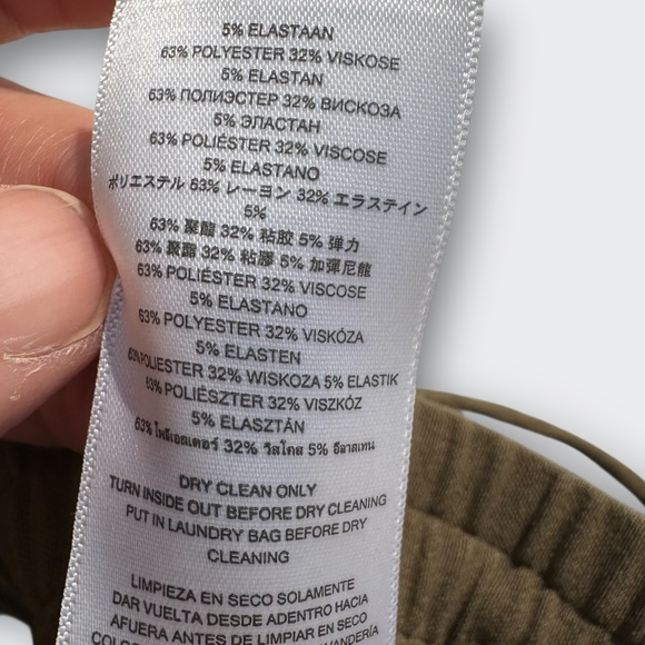 MICHAEL MICHAEL KORS Women Drawstring Joggers Pants High Rise Olive Green L - Picture 9 of 9